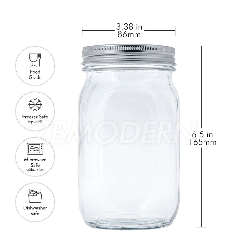 6 Pack 12 Pack 4 Oz 8 Oz 10 Oz 12 Oz 16 Oz 32 Oz Glass Mason Jars 32 Oz Wide Mouth Glass Jam Peanut Butter Glass Canning Jar