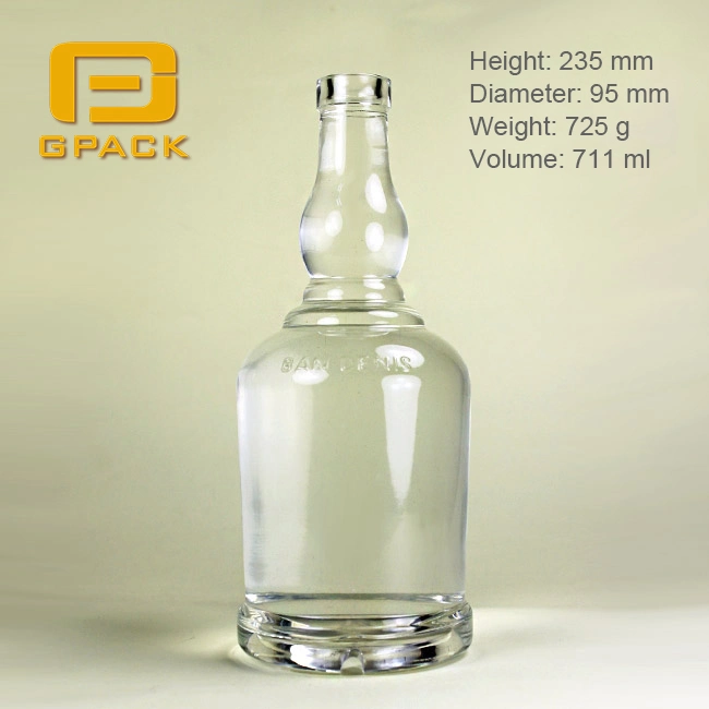 Empty Super Luxury Vodka Glass Bottle High End Bend Curved Twist Whisky Gin Rum Spirit Alcohol Juice Liquor Bottle 500ml 750ml Vodka Whisky Glass Bottle