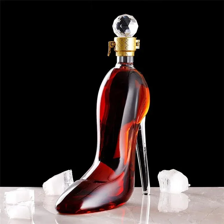 Household 750ml Food Grade Safety Wine Glasses High Heels Glass Wine Bottle